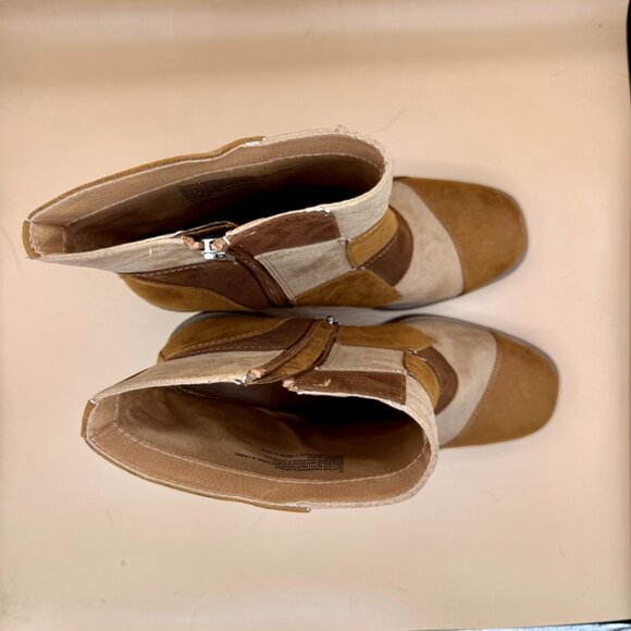 Universal Thread Patchwork Ankle Boots - Brown and Tan - Picture 3 of 8
